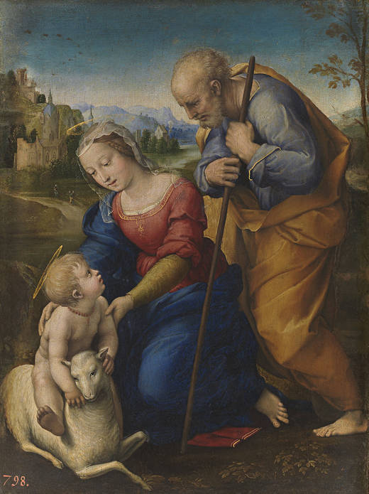 The Holy Family with a Lamb by Raphael, 1507